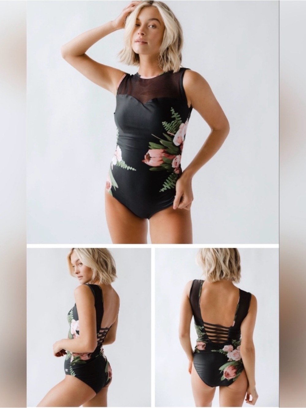 Albion Black Strappy One-Piece Swimsuit